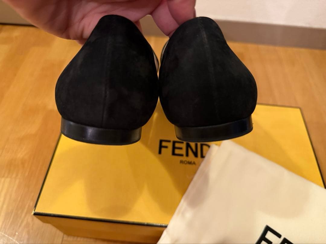 FENDI フラットシューズ 黒 スエード 保存袋付き