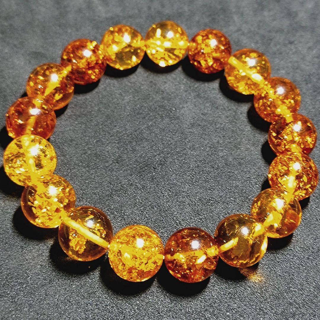 ★大粒！バルティックアンバー 12ミリ珠 ブレスレット(SA+)