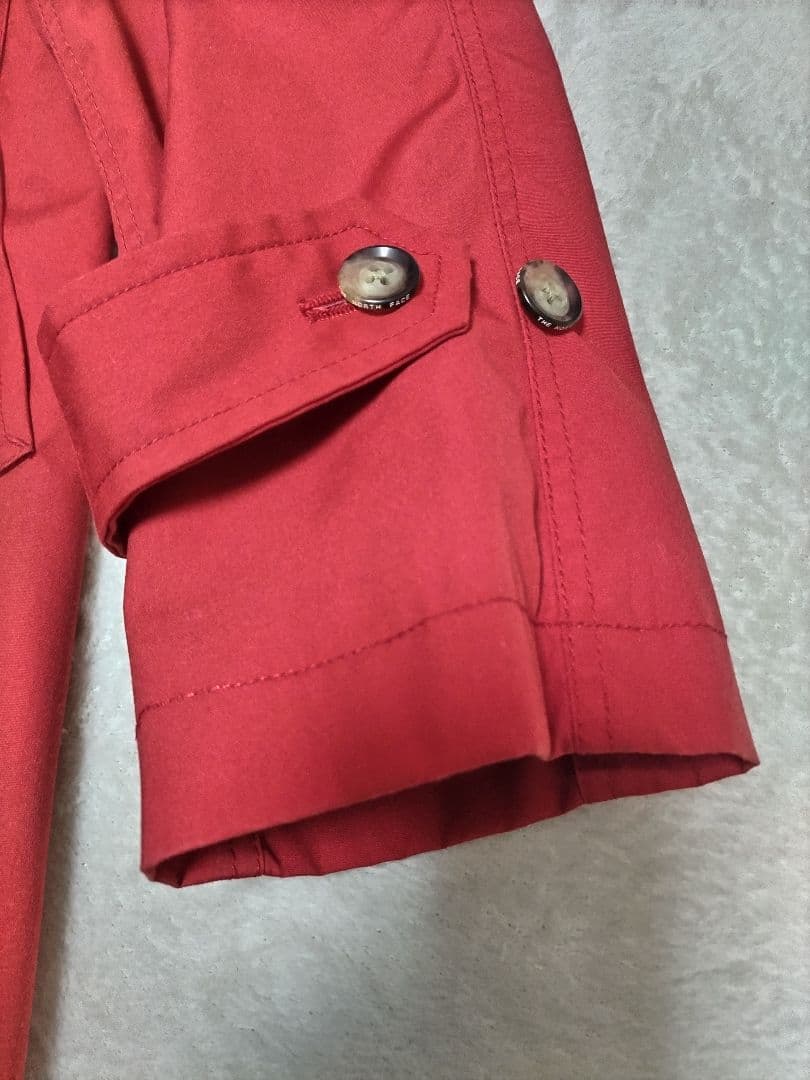 美品　ノースフェイス　パープルレーベル　ステンカラーコート　赤　ドット柄