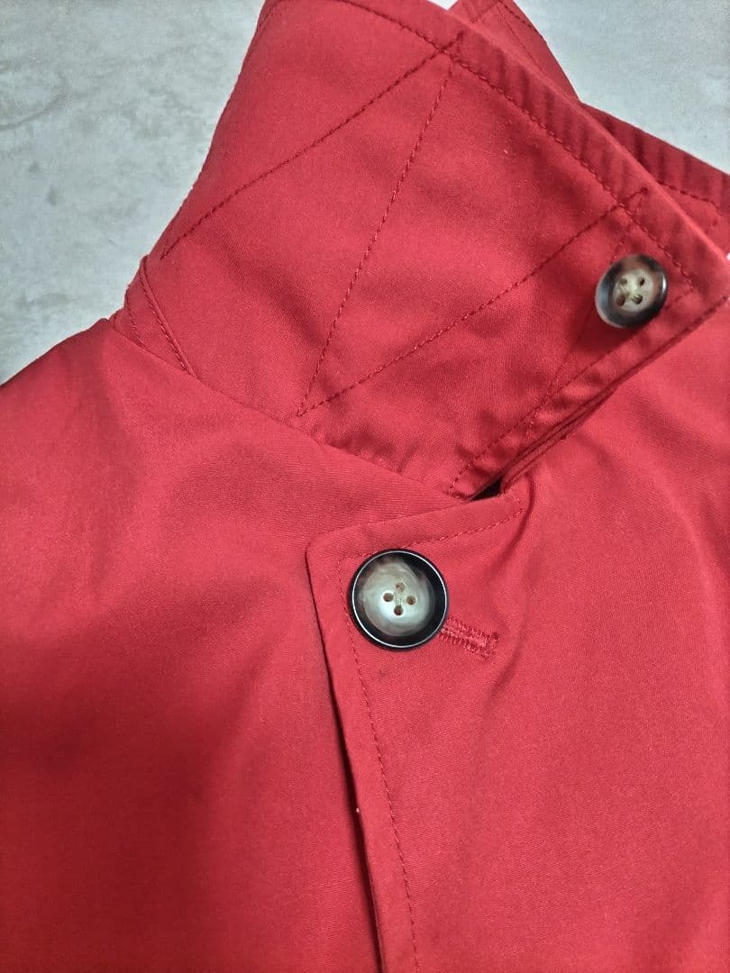 美品　ノースフェイス　パープルレーベル　ステンカラーコート　赤　ドット柄