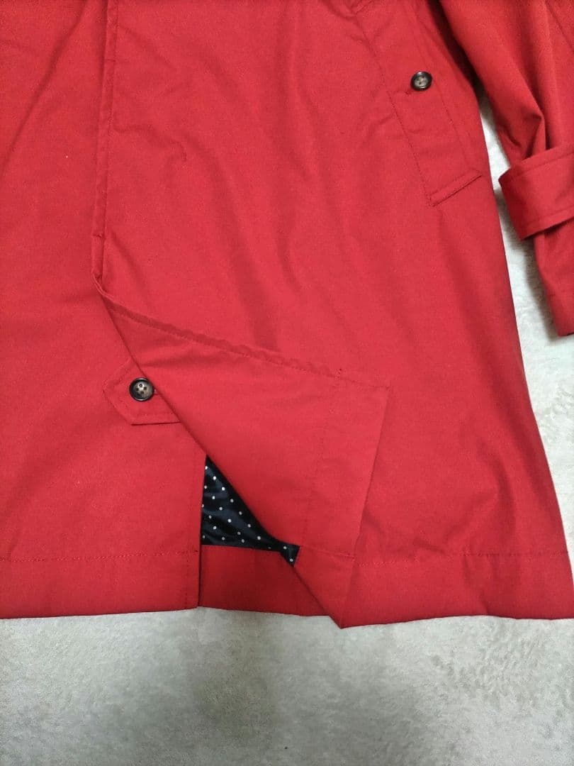 美品　ノースフェイス　パープルレーベル　ステンカラーコート　赤　ドット柄