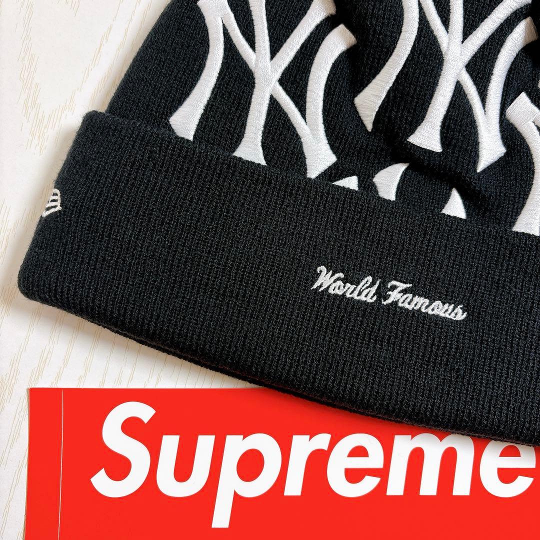 Supreme NEW ERA Yankees ニット帽　ビーニー　ネイビー　紺