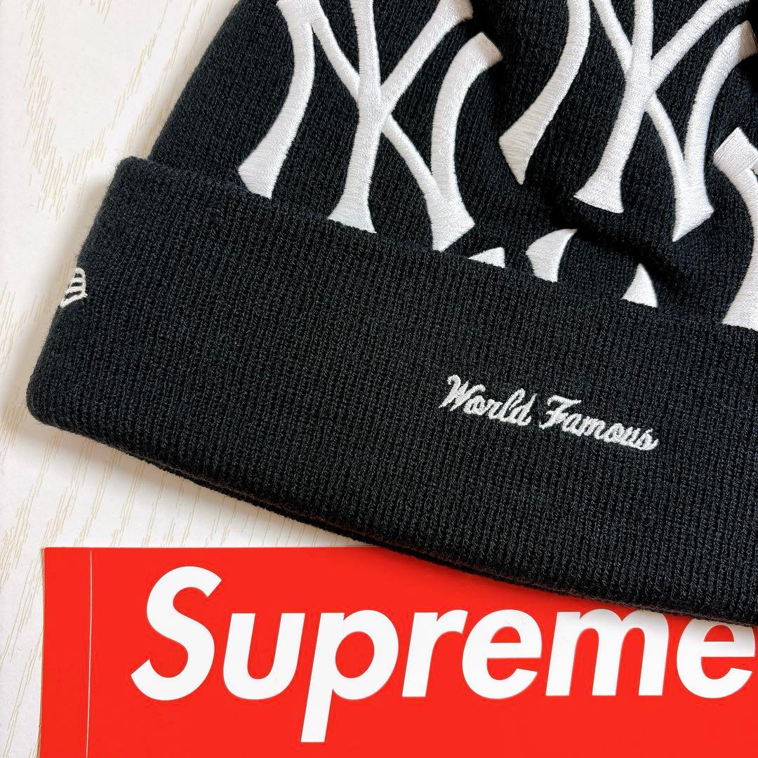 Supreme NEW ERA Yankees ニット帽　ビーニー　ネイビー　紺