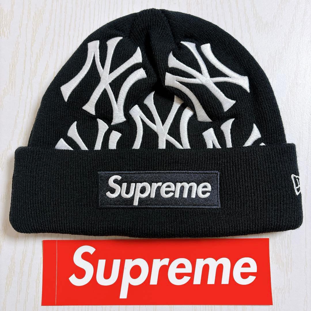 Supreme NEW ERA Yankees ニット帽　ビーニー　ネイビー　紺