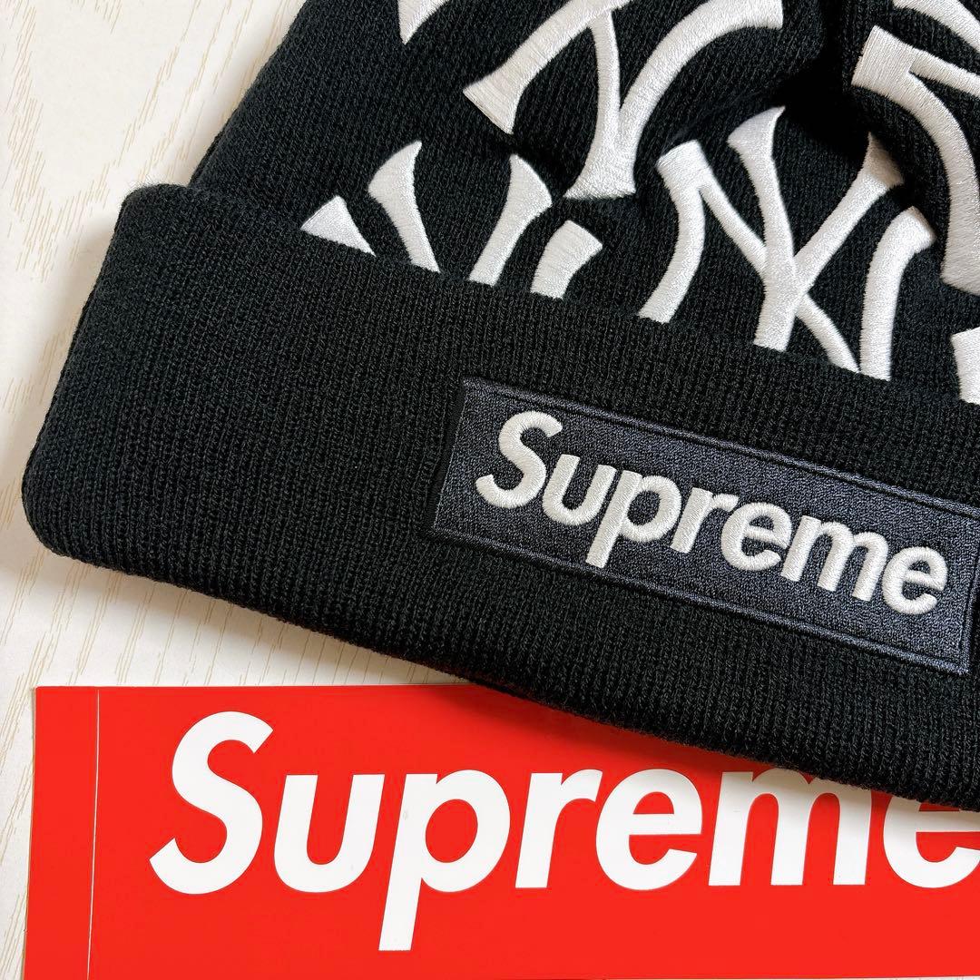 Supreme NEW ERA Yankees ニット帽　ビーニー　ネイビー　紺