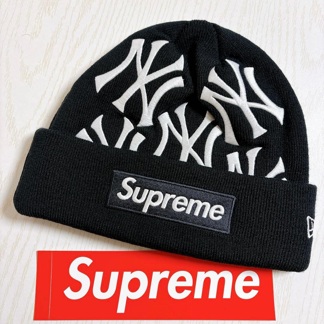 Supreme NEW ERA Yankees ニット帽　ビーニー　ネイビー　紺