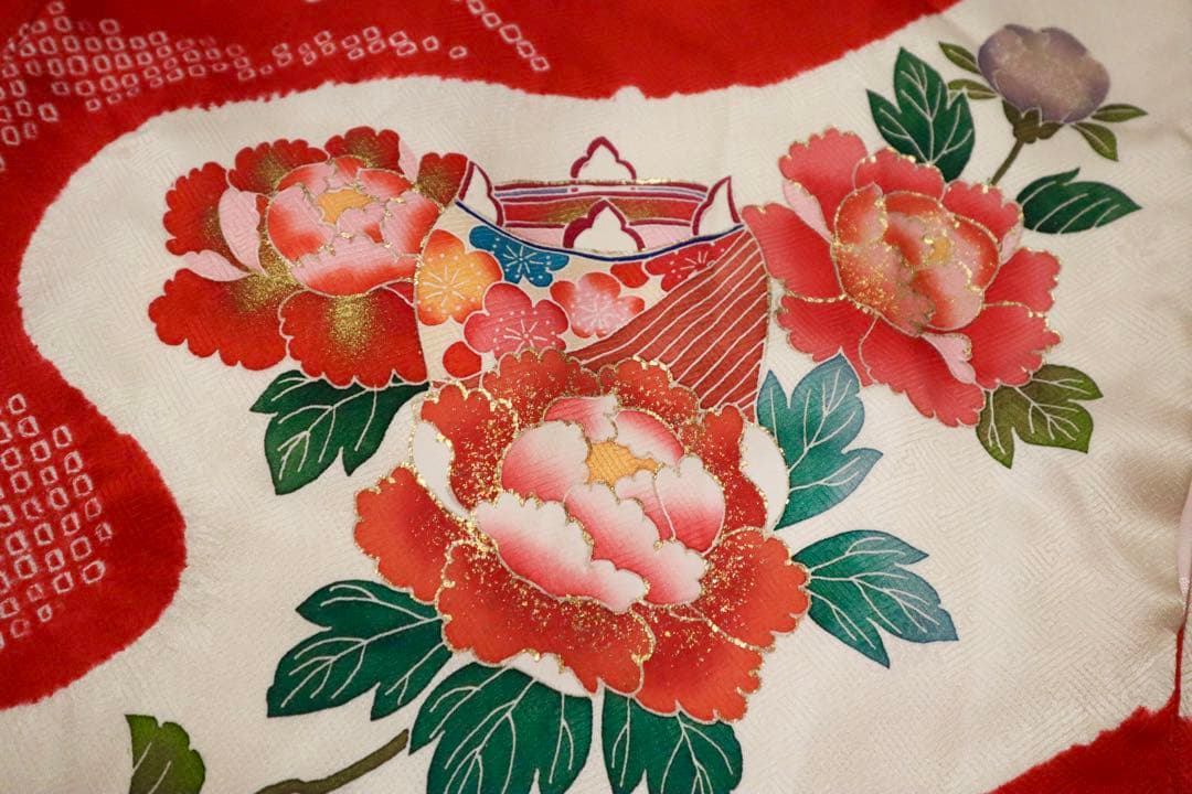 ★のりおん★ 七五三　正絹　絞り　着物　被布　3歳　フルセット