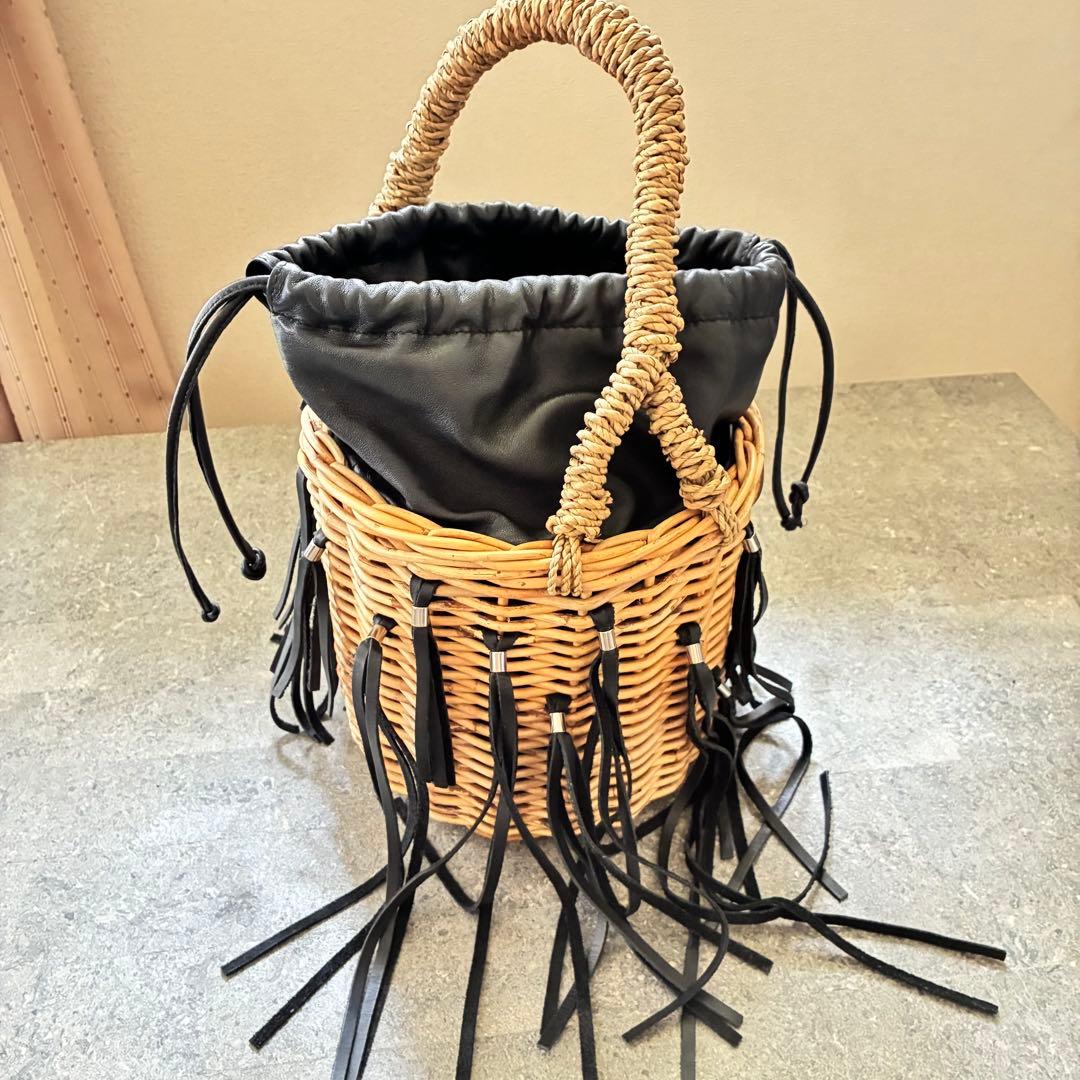 LUDLOW フリンジ付きかごバッグ