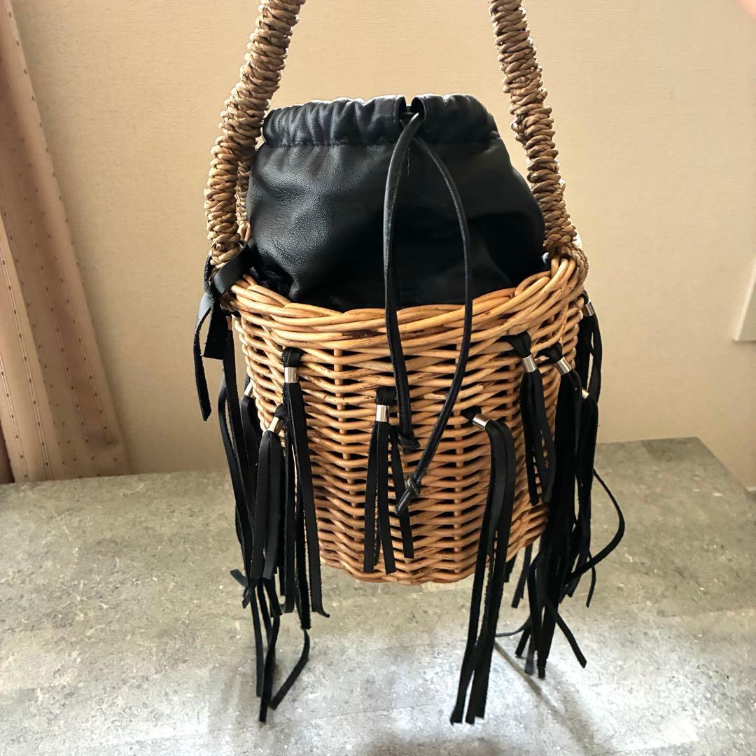 LUDLOW フリンジ付きかごバッグ