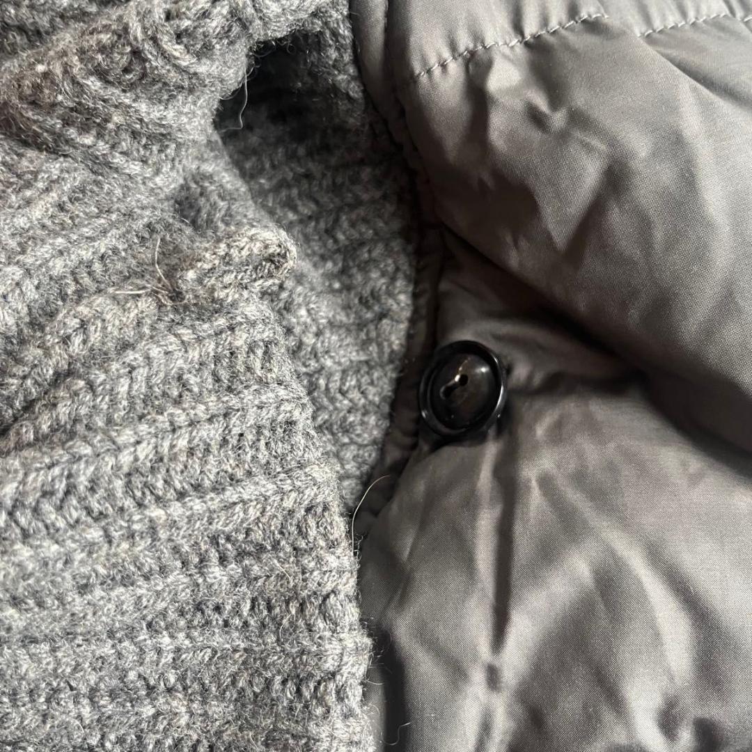 【ラルフローレン】ダウンベスト カシミヤ混　ニット リブ ショールカラー グレー