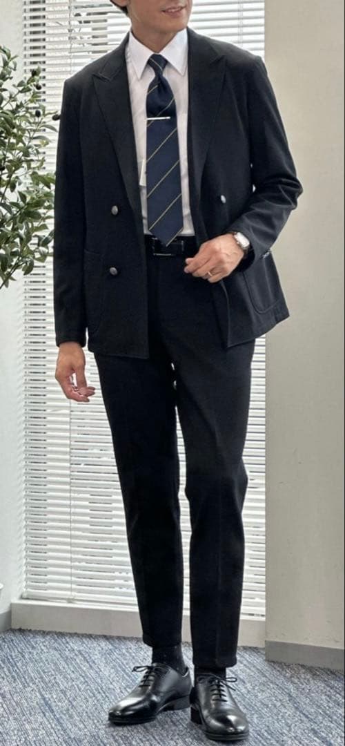 オシャレさん必見！【未使用タグ付】パジャマダブルブレザー セットアップ 黒 XL