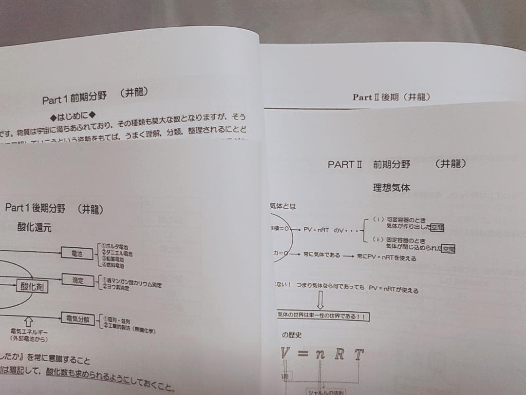 駿台　増田重治先生　化学S　Part1・2　通期化学解説プリント　河合塾　鉄緑会