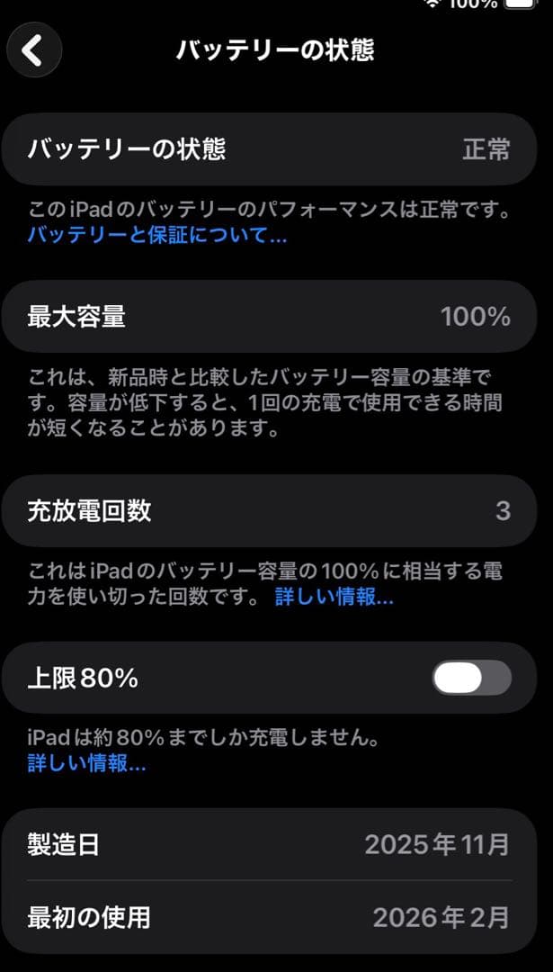 iPad mini (第7世代) ブルー　128GB 充放電回数3回