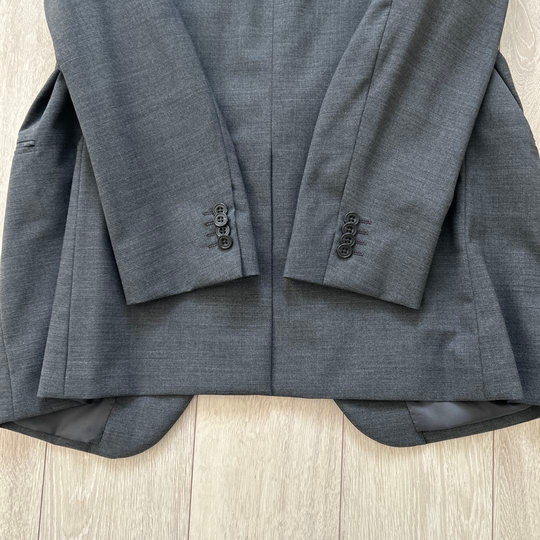 【美品】FABRIC TOKYO MODEL Xダークグレー無地ツーピーススーツ