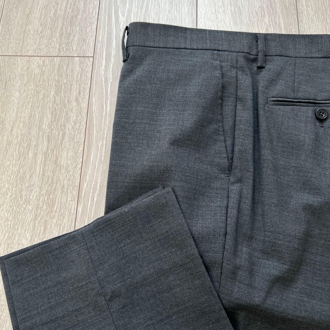 【美品】FABRIC TOKYO MODEL Xダークグレー無地ツーピーススーツ