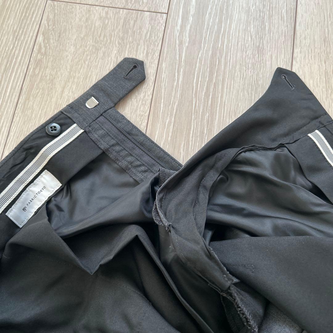 【美品】FABRIC TOKYO MODEL Xダークグレー無地ツーピーススーツ