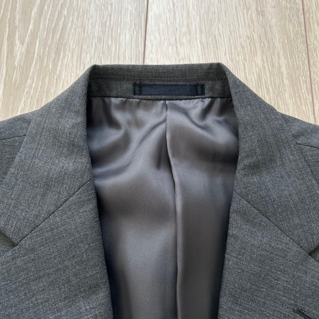 【美品】FABRIC TOKYO MODEL Xダークグレー無地ツーピーススーツ