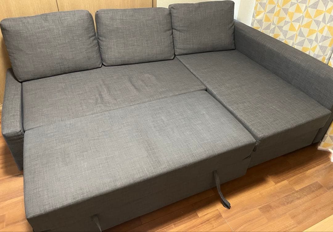 【直接引取】IKEA FRIHETEN コーナーソファベッド ダークグレー
