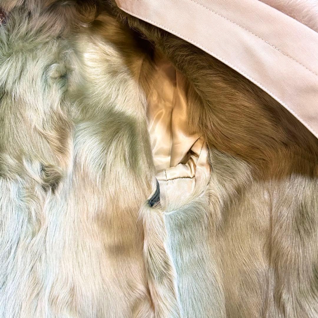 【本毛皮✨️リアルファー】 希少カラー 緑ROTINY トレンチコー フォックス