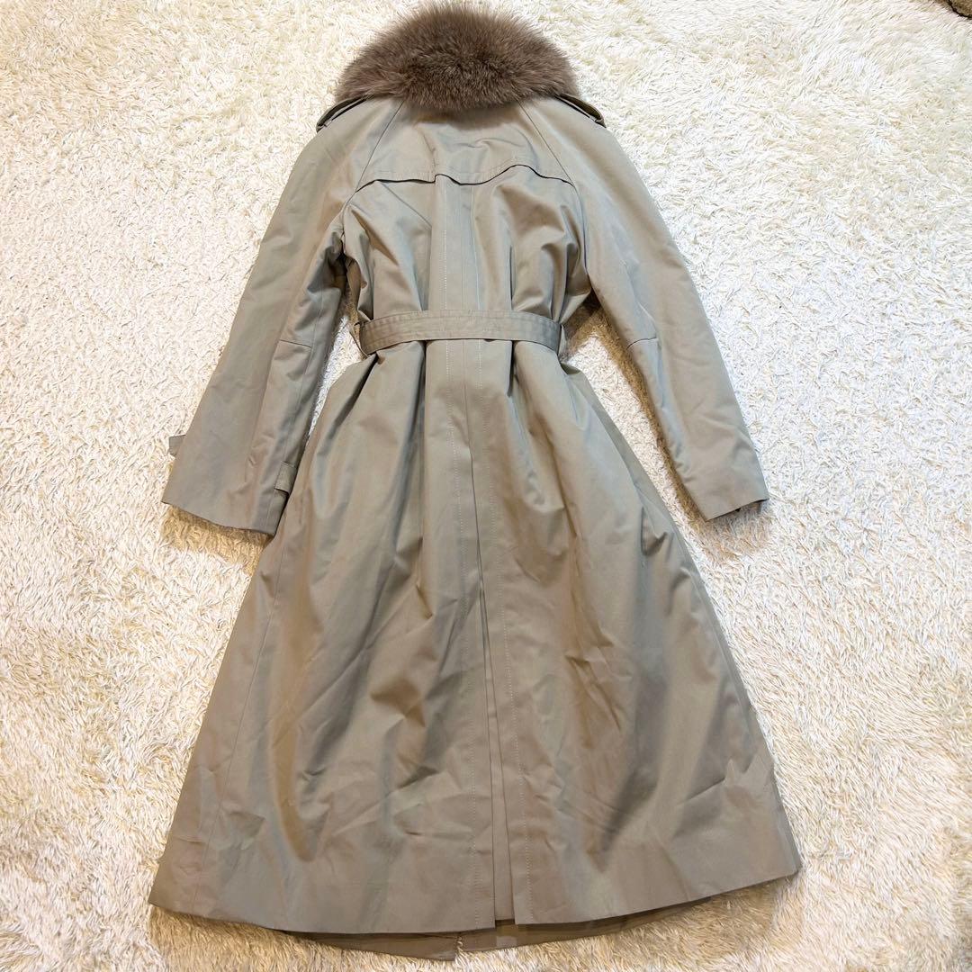 【本毛皮✨️リアルファー】 希少カラー 緑ROTINY トレンチコー フォックス