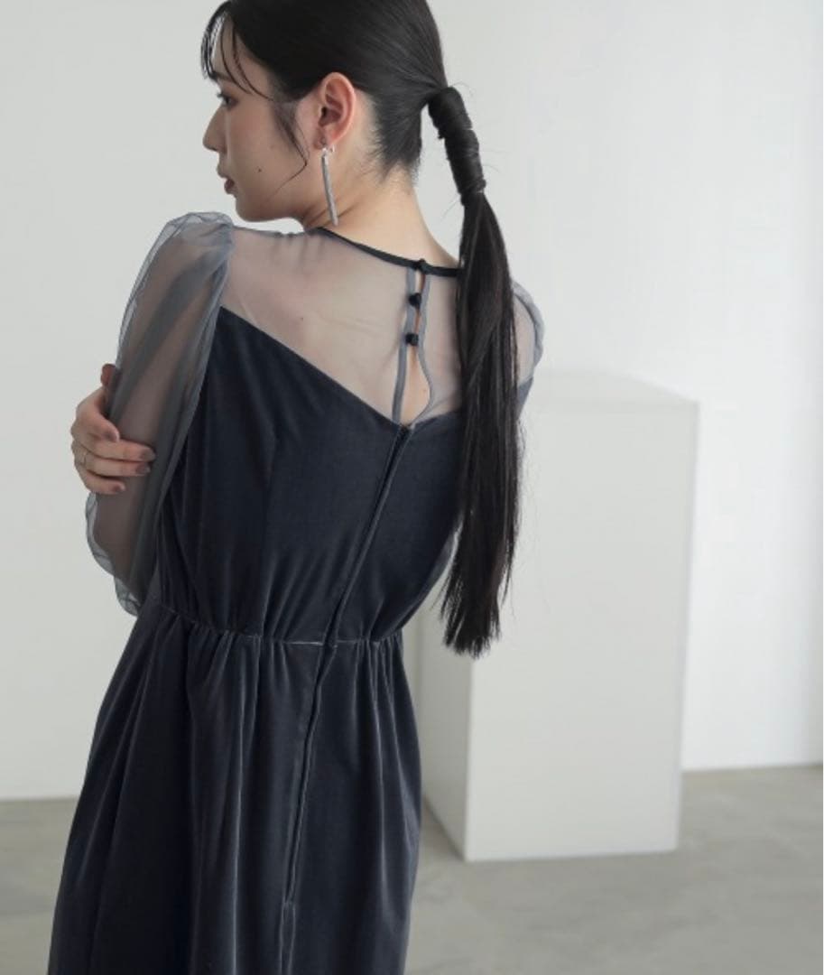 【新品未使用】callarus カラルス　アシメデザインベロアワンピースドレス