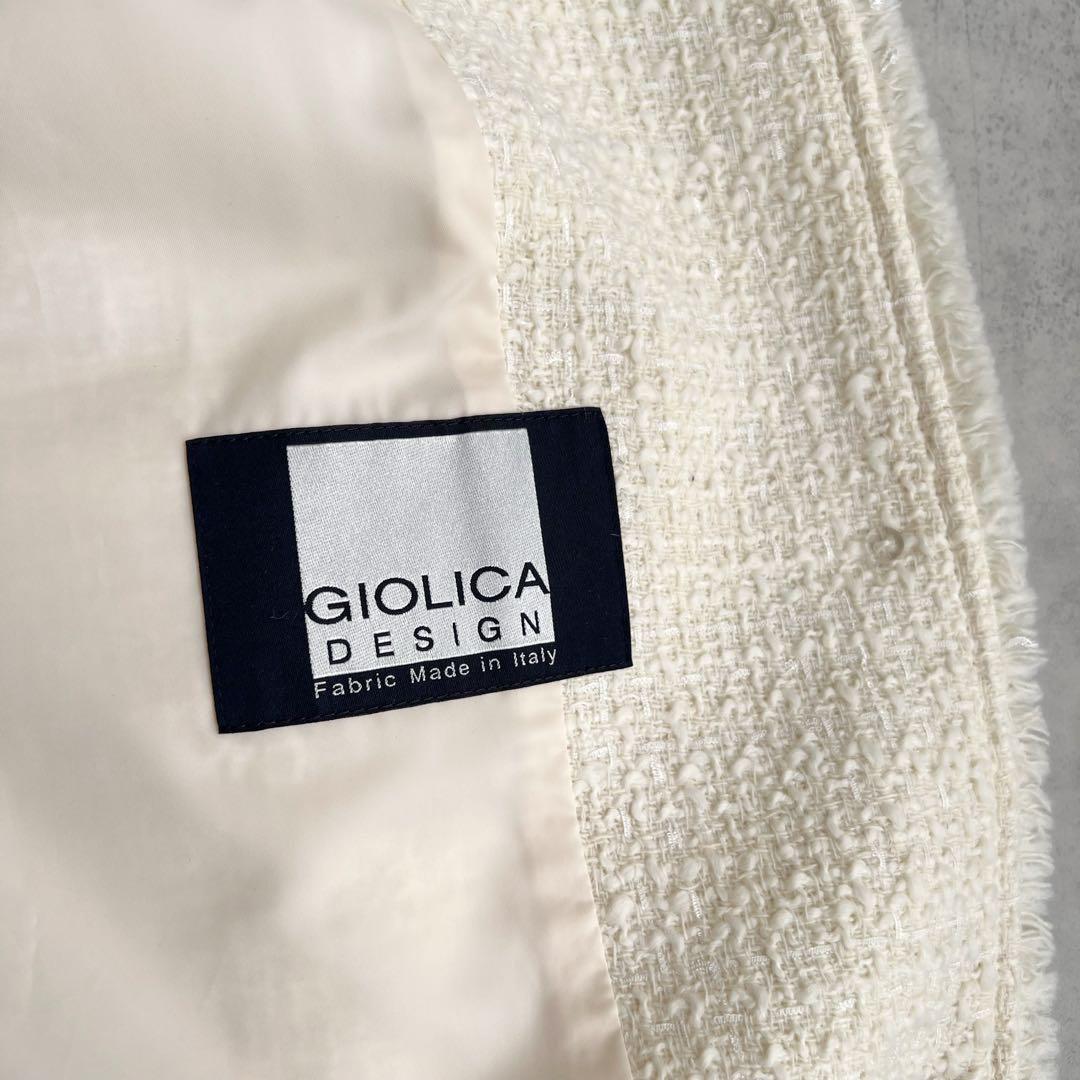 23区　GIOLICA カラーミックスツイード ジャケット　32 ホワイト系