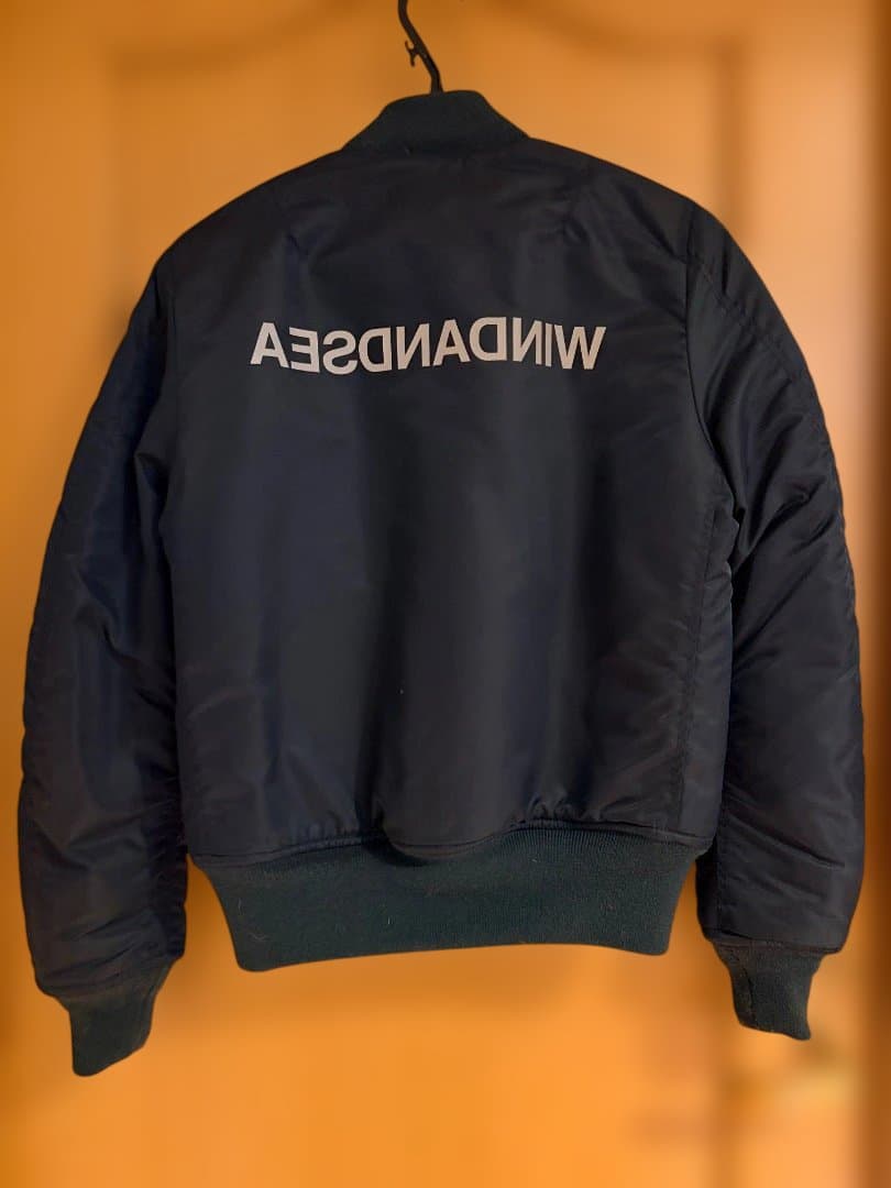 WINDANDSEA MA-1 フライトジャケット ネイビー S