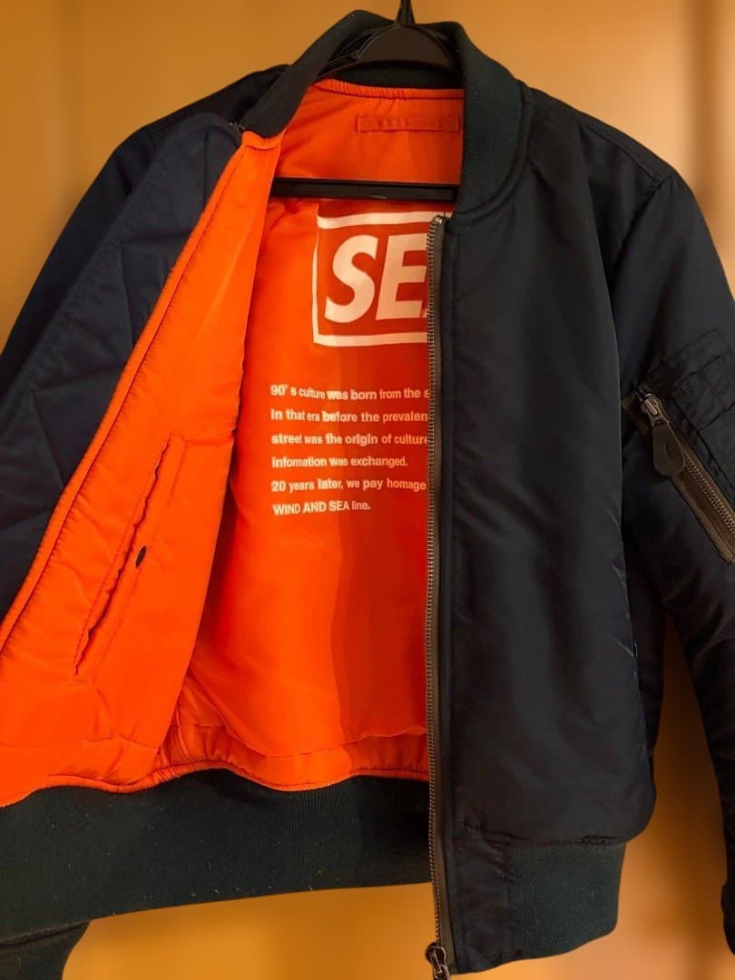 WINDANDSEA MA-1 フライトジャケット ネイビー S