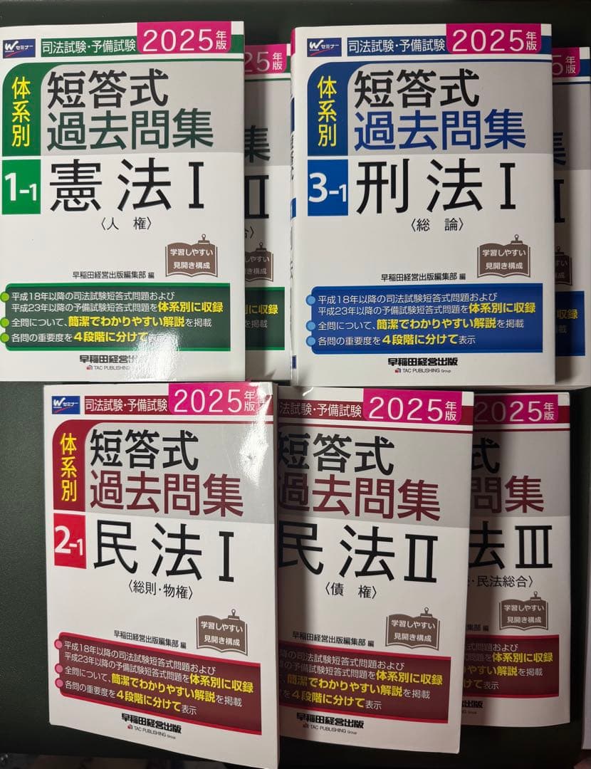 2025年度版司法試験・予備試験 体系別短答式過去問集3科目7冊セット　おまけ付
