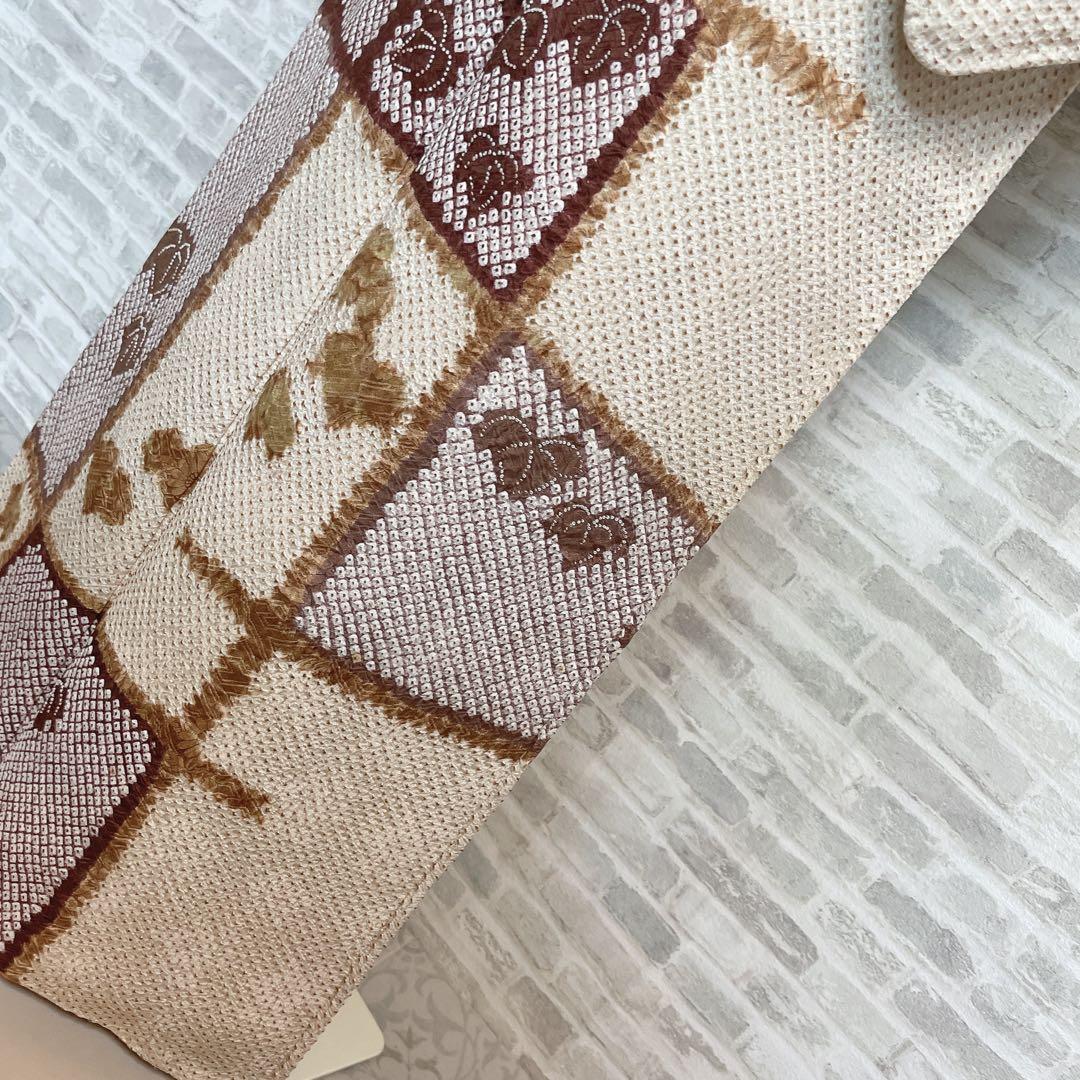 訪問着　フルセット　葉　絞り　着物　付け下げ　P1