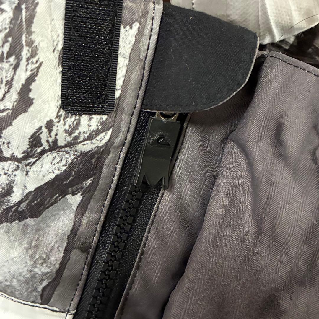 希少XL⭐︎クイックシルバー スノボーウェア マーブル模様ワンポイントロゴ 灰色