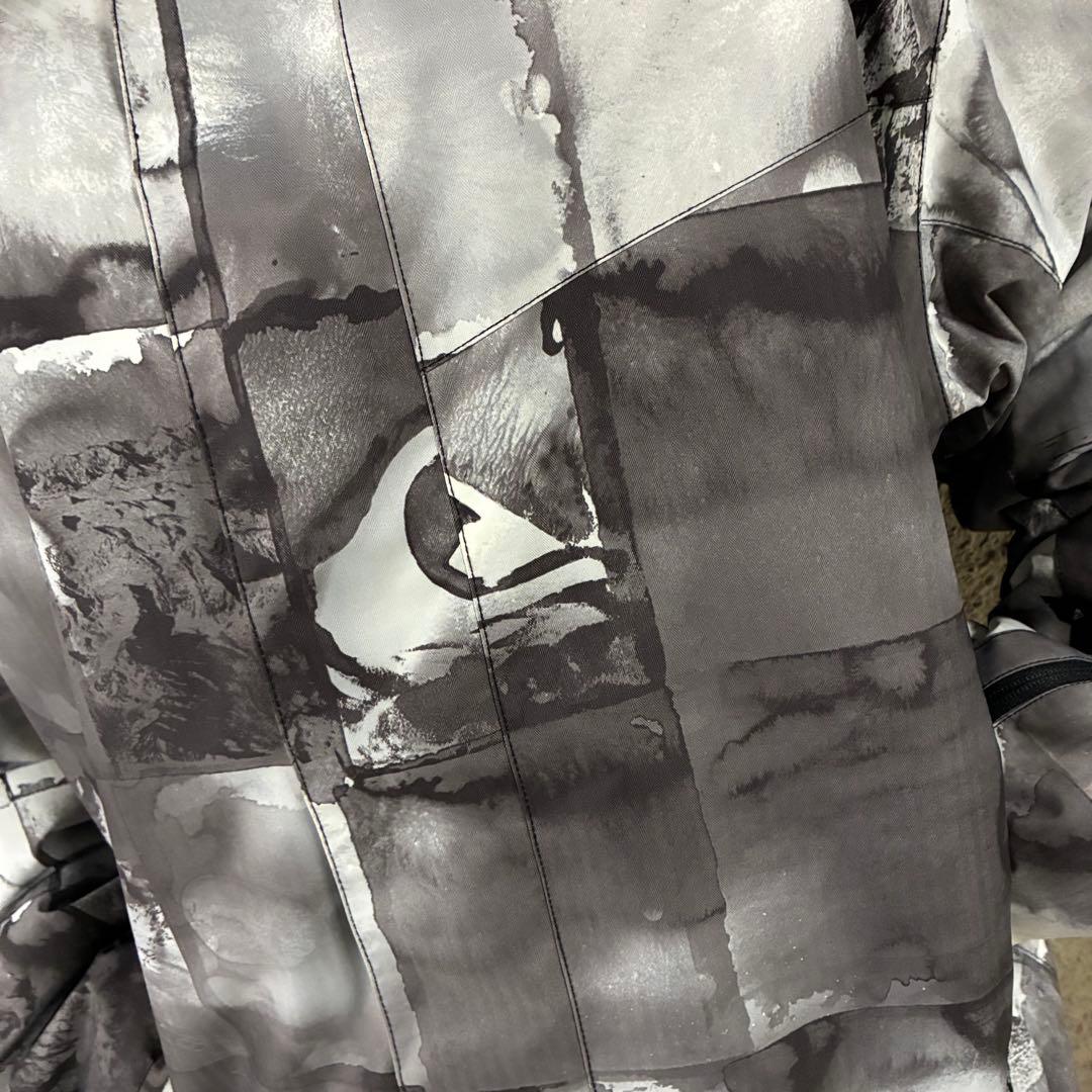 希少XL⭐︎クイックシルバー スノボーウェア マーブル模様ワンポイントロゴ 灰色