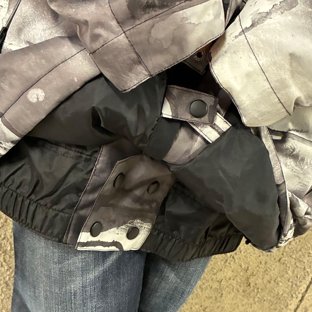 希少XL⭐︎クイックシルバー スノボーウェア マーブル模様ワンポイントロゴ 灰色