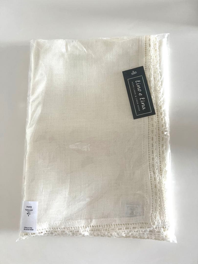 Lino e Lina リネン ホワイトテーブルクロス 150×150