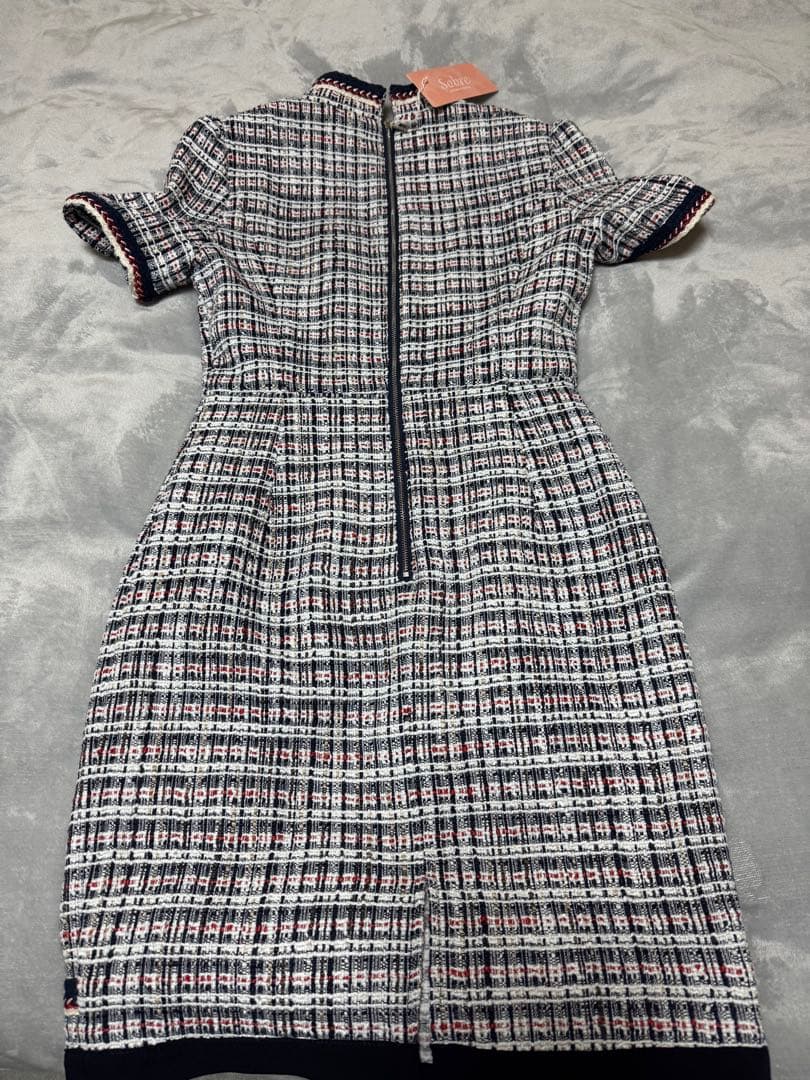 SOBRE ツイードドレス ネイビー系