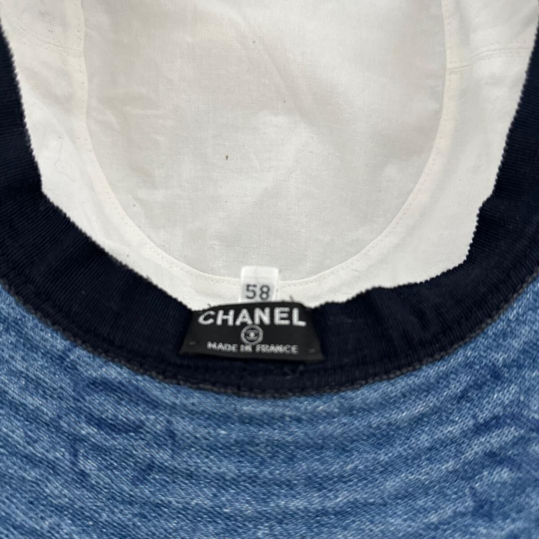 シャネル ココマーク デニム ハット size 58 帽子 ヴィンテージ