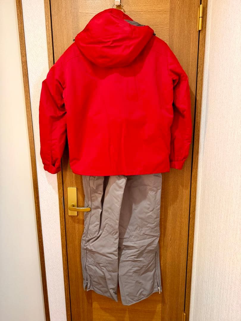 DESCENTE スキーウェア 上下セット Lサイズ 赤/グレー