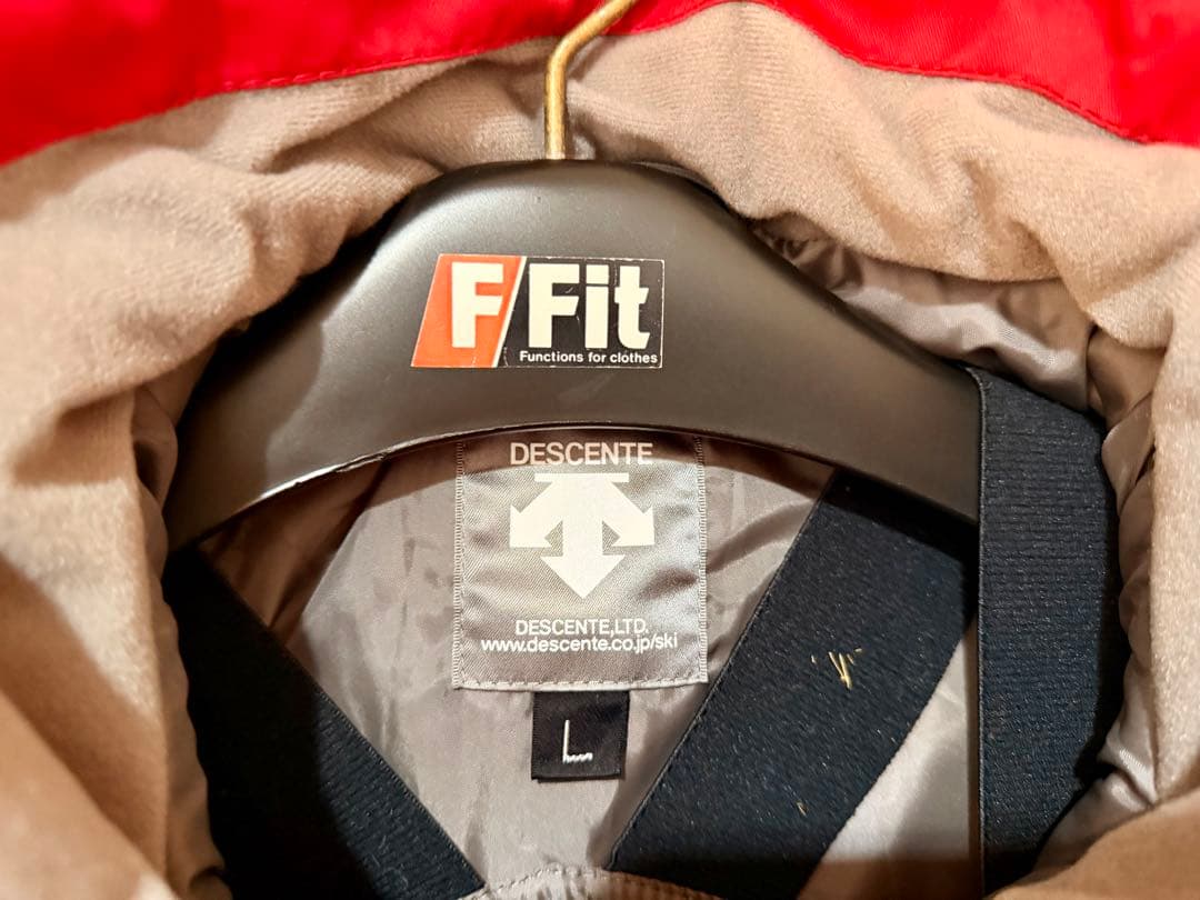 DESCENTE スキーウェア 上下セット Lサイズ 赤/グレー