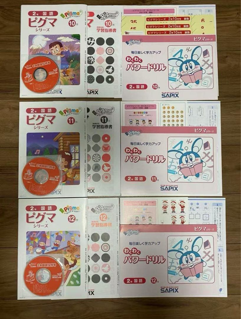 サピックス　ピグマキッズ　2年生　1年分セット