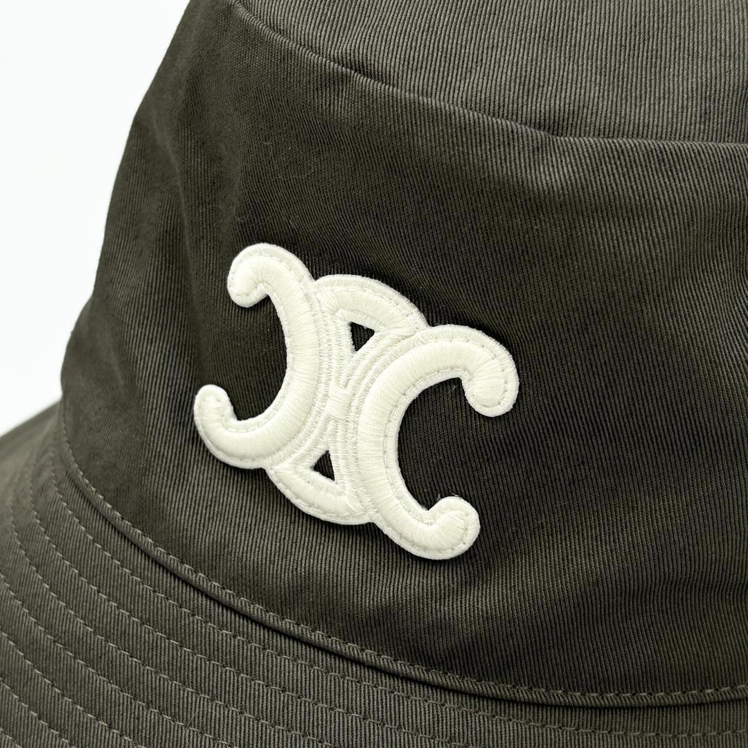 美品 CELINE 22AW トリオンフ バケットハット コットンギャバジン L