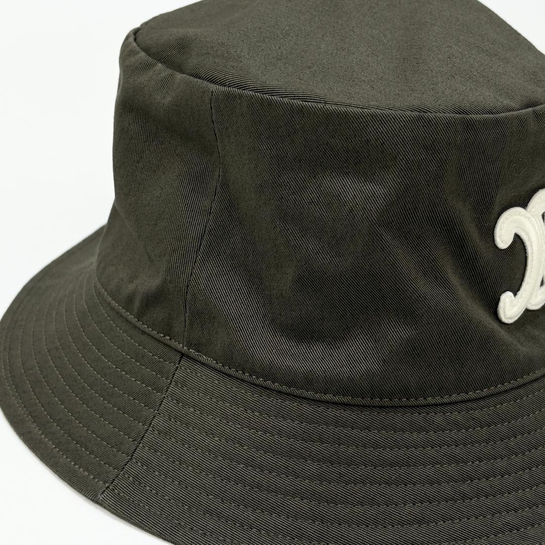 美品 CELINE 22AW トリオンフ バケットハット コットンギャバジン L