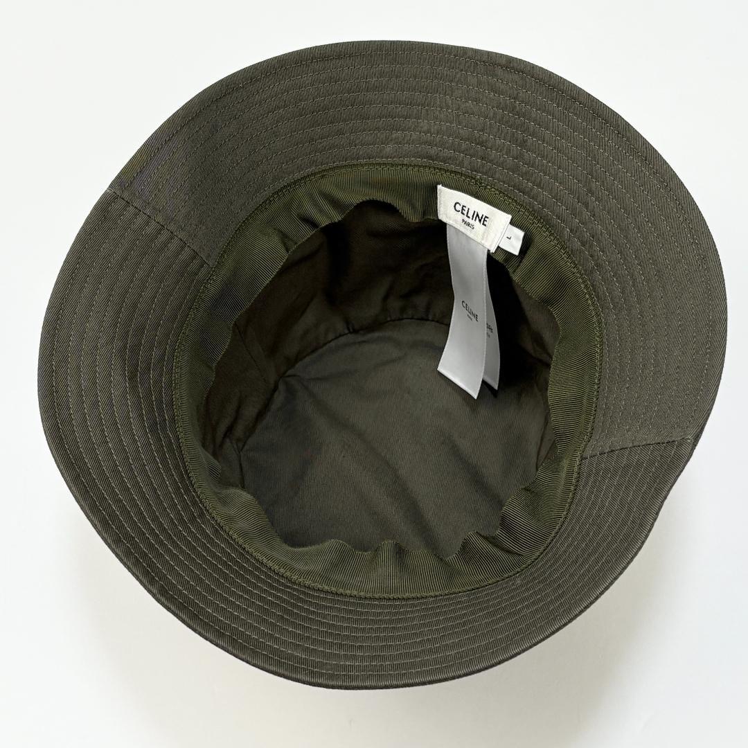 美品 CELINE 22AW トリオンフ バケットハット コットンギャバジン L