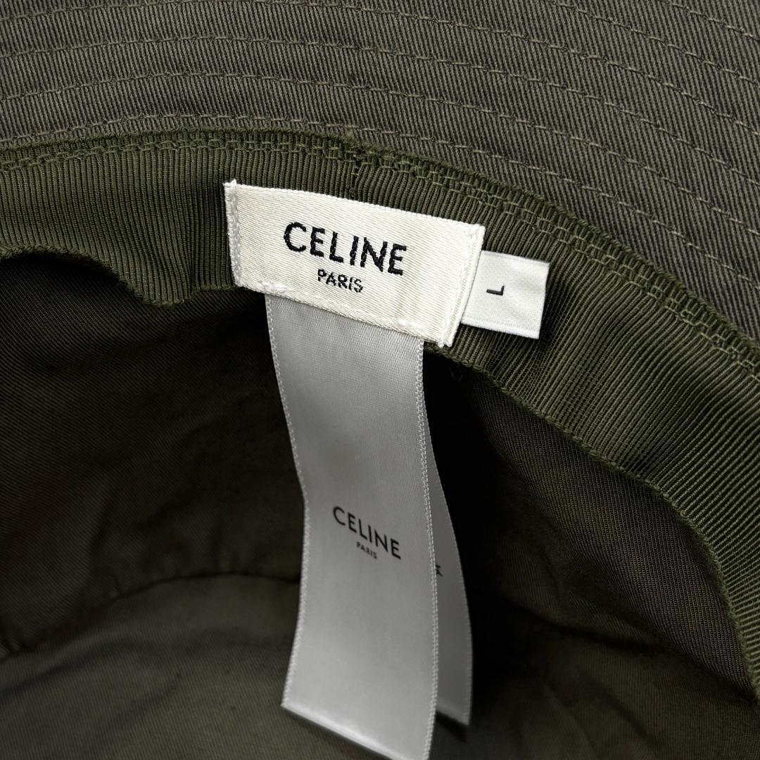 美品 CELINE 22AW トリオンフ バケットハット コットンギャバジン L