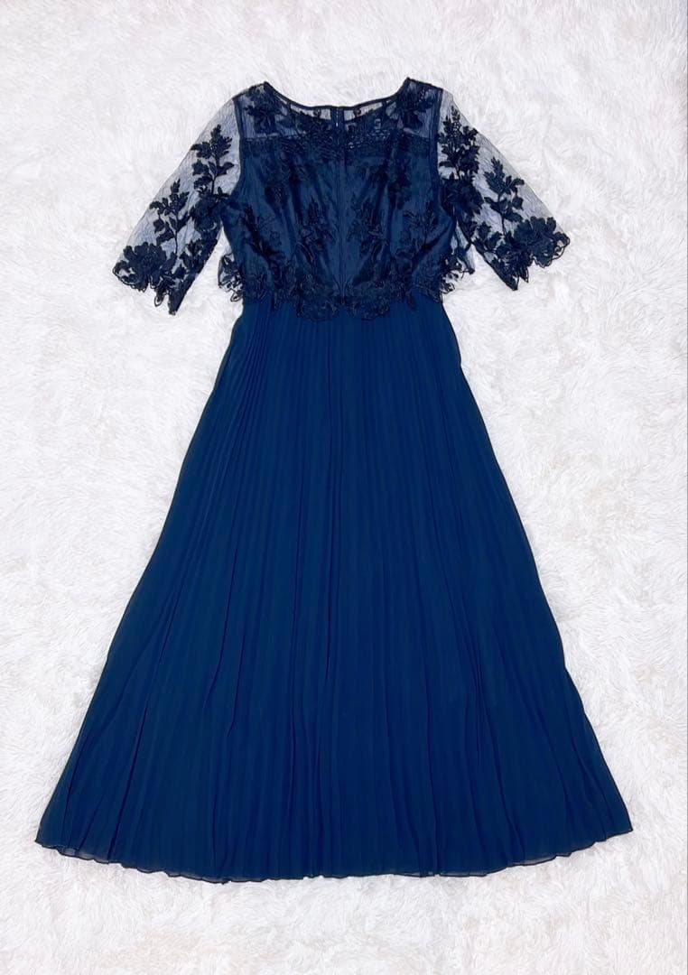 Dorry Doll♡オリジナル模様柄刺繍レース使い プリーツ加工 ロング丈