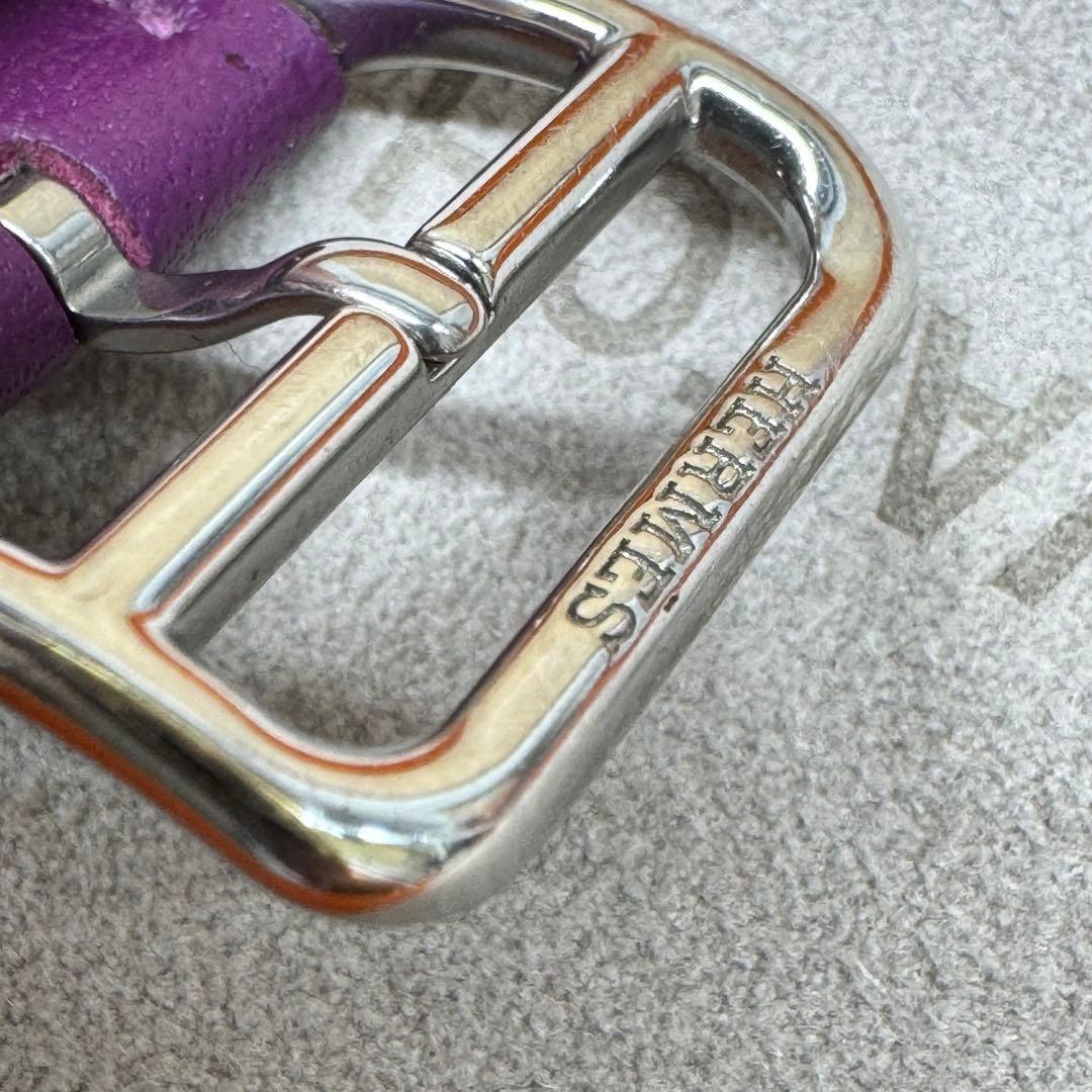 2795 レア　Apple Watch エルメス　アネモネ　紫　レザーバンド