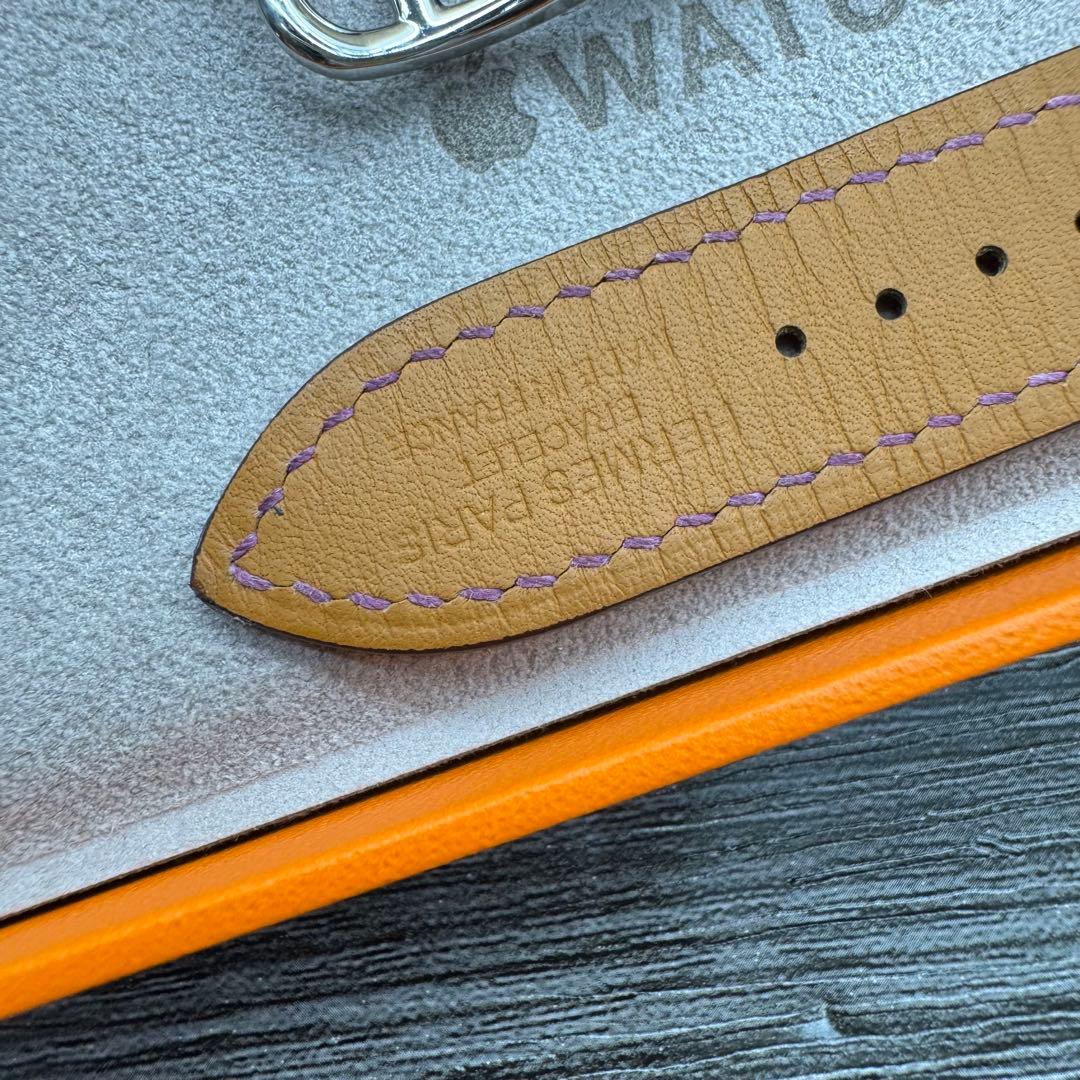 2795 レア　Apple Watch エルメス　アネモネ　紫　レザーバンド