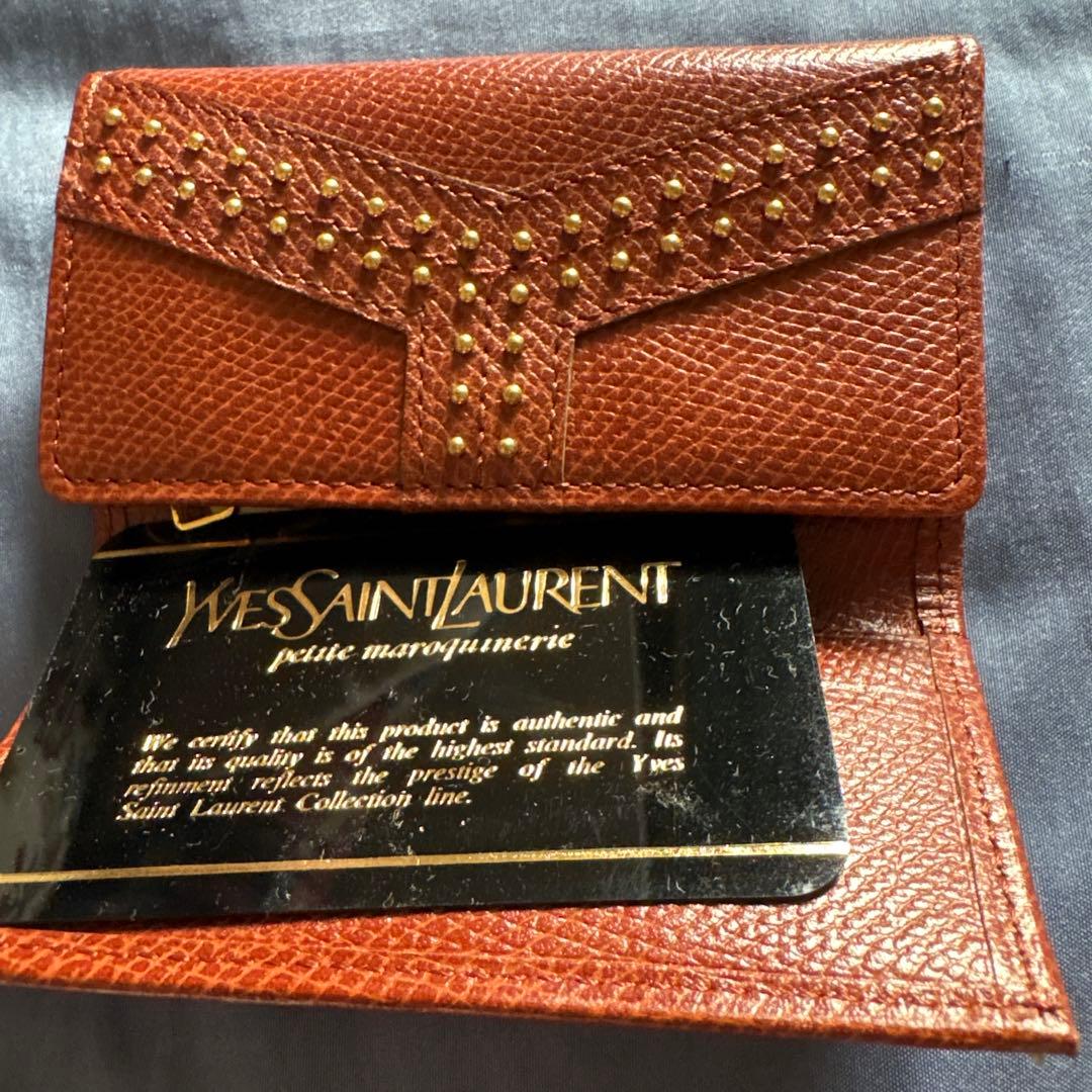 イヴ・サンローラン　ブラウンレザーキーケース