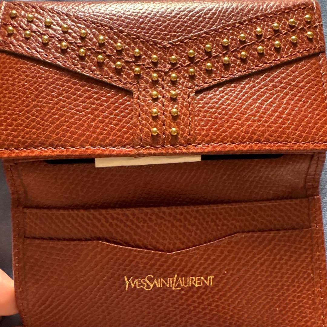 イヴ・サンローラン　ブラウンレザーキーケース