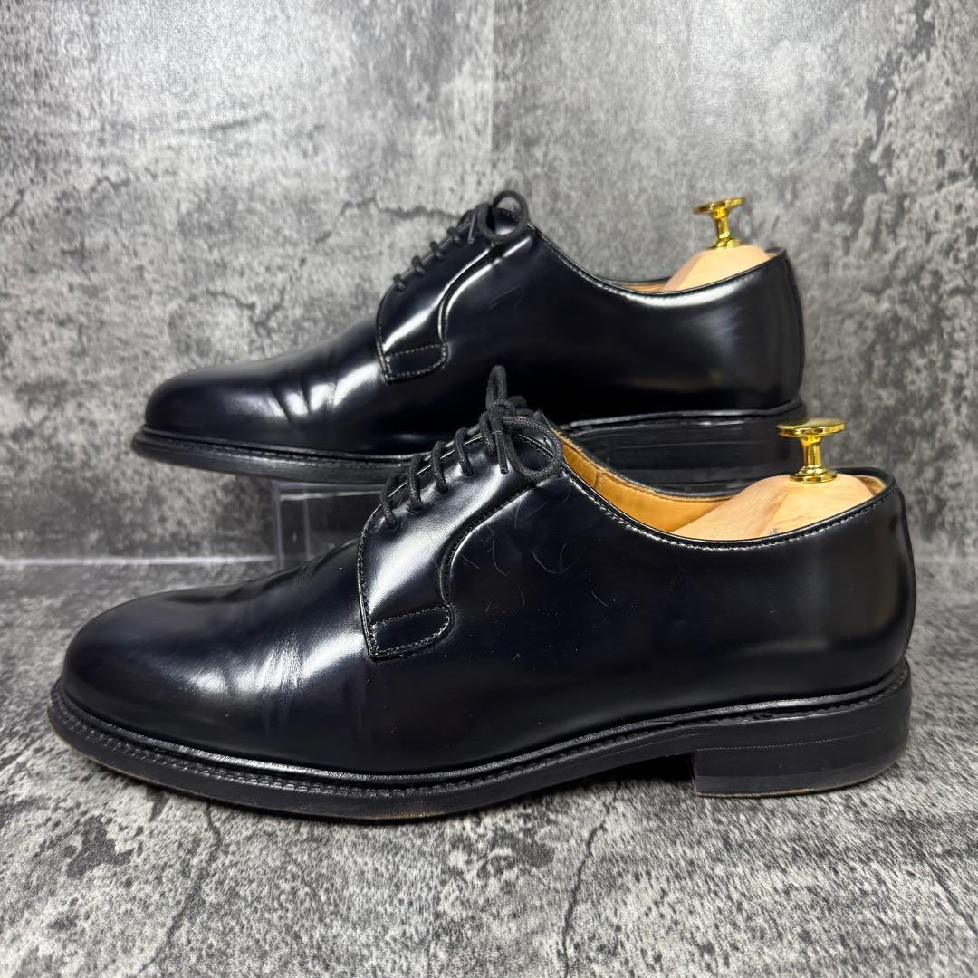 【美品】バーウィック プレーントゥ 3680 ブラック レザー UK7.5