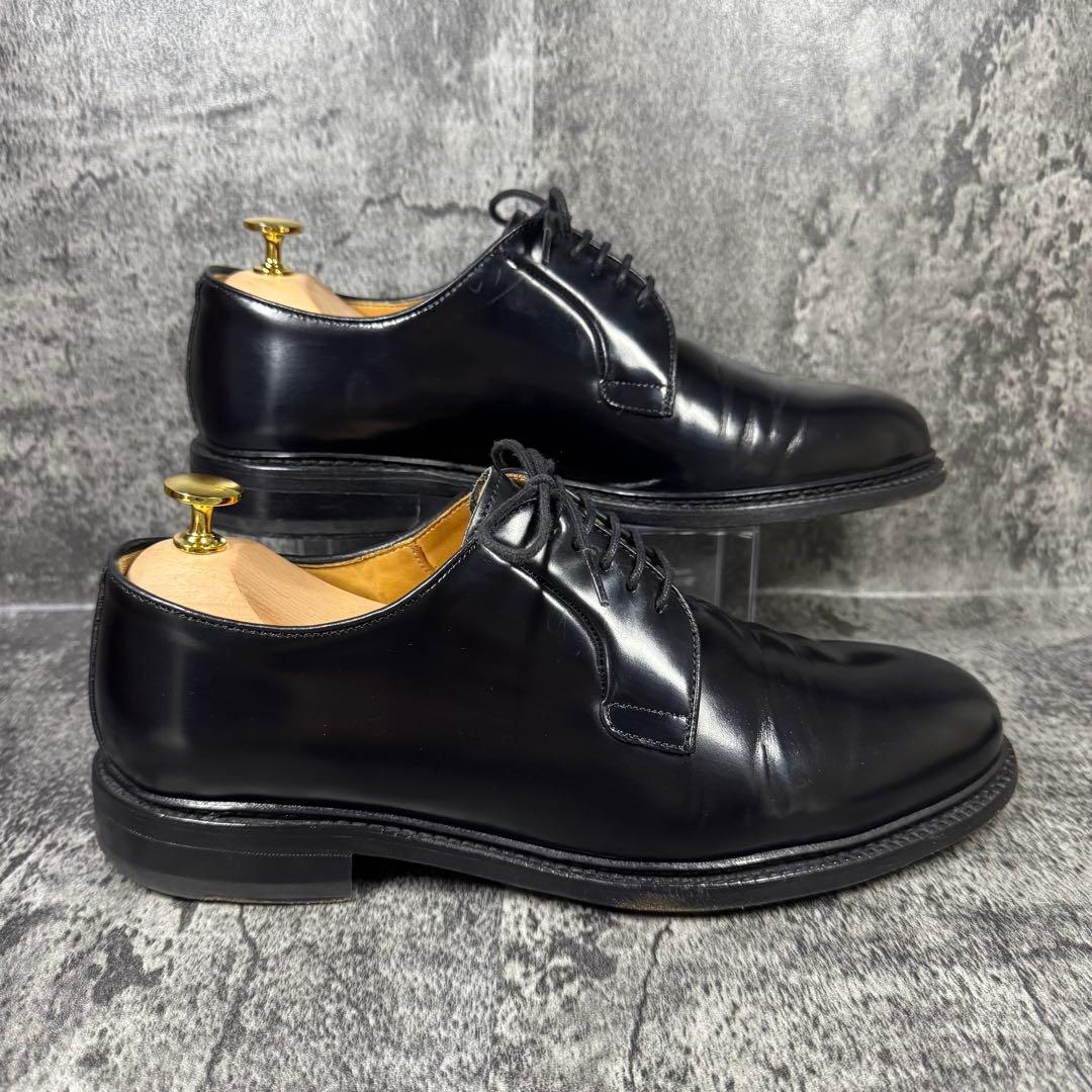 【美品】バーウィック プレーントゥ 3680 ブラック レザー UK7.5